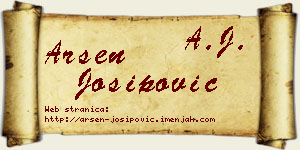 Arsen Josipović vizit kartica